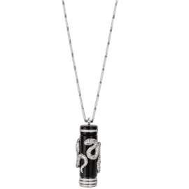 High Jewelry visible hour serpent décor pendant watch